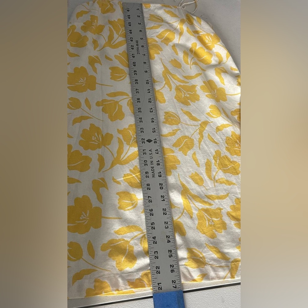 Old Navy Sz XS Yellow Floral Spaghetti Strap‎ Mini Resort Linen Dress Tropical - Picture 3 of 6